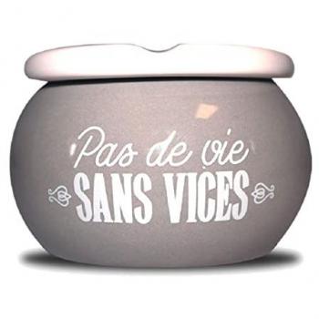 « Pas de Vie » : Cendrier anti‑odeur en céramique, 9 × 6 cm
