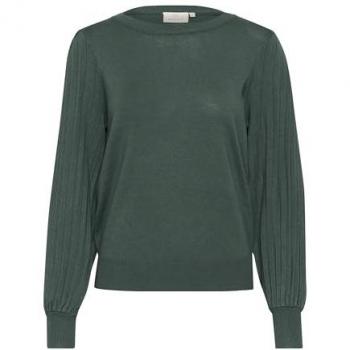 Women’s Green KAlone Bishop‑Sleeve Knit Pullover (Small)