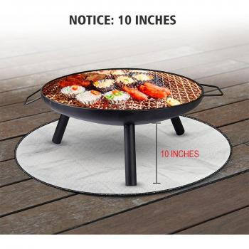 Outdoor Fire Pit Mat 24-Inch Silver