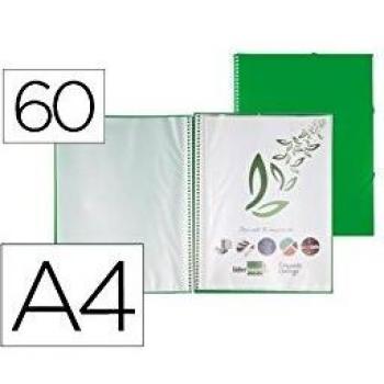 Capa catálogo espiral 60 bolsas DIN A4 verde