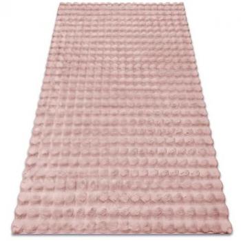 Tappeto 3D rosa cipria 80x150 cm effetto pelliccia di coniglio