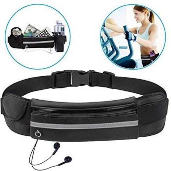Cintura Sportiva Ultimate Resistente all'Acqua con Portabottiglie Nera