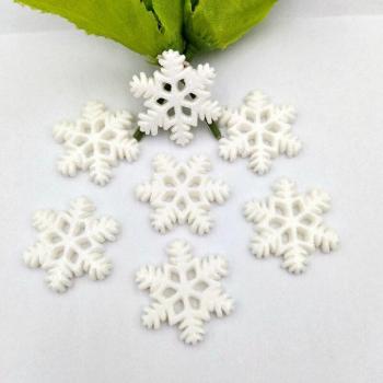 10Pcs Christmas Snowflake Flatback Resin Decorations