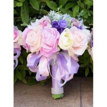 JaneVini Romantic Purple Bridal Bouquet