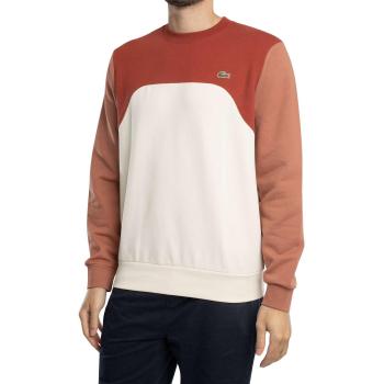 Sweat col rond Lacoste rouge et blanc