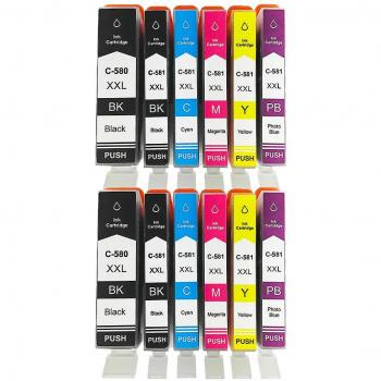 Jiechannel Cartuchos de Tinta PGI-580 y CLI-581 XXL para Canon