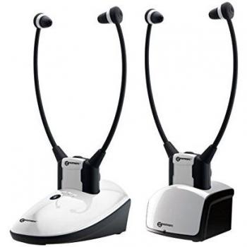 Geemarc Verstärkter Funk-Fernsehkopfhörer CL7350 DUO mit Ladestation und Mikrofon