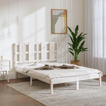 White Bed Frame without Mattress 120x200 cm Solid Wood Pine