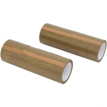 12 pcs vidaXL Brown Packaging Tape 48 mm x 66 m