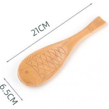 Wooden Fish Design Rice Serving Spoon
