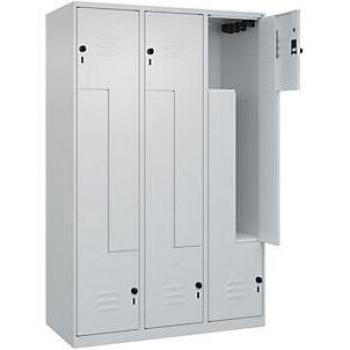 C+p Armadio Z-Spind Classic PLUS, 3 scomparti, con ruote e chiusura a chiave