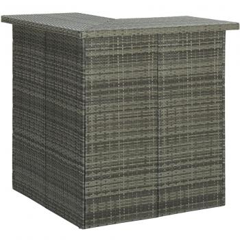 VidaXL Table, Corner Bar, Grey, Poly Rattan, 100x50x105 cm