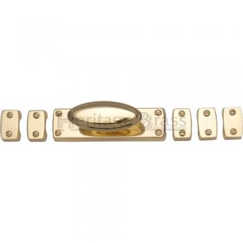 Miniature Polished Brass Espagnolette Fastener – 0.1 × 0.15 cm