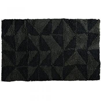 Tapis coton Calula Noir-Gris MSV, dimensions 50×80 cm