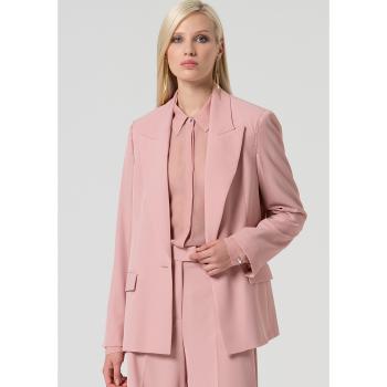 Blazer casual em crêpe com caimento regular