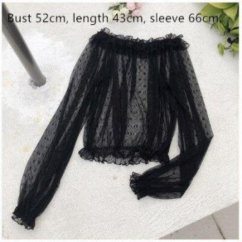 Chemisier en chiffon transparent avec manches lanternes