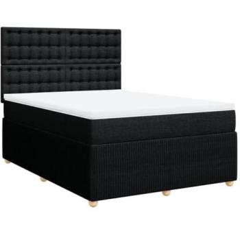 VidaXL Komfortables Boxspringbett mit Matratze Schwarz 160x200 cm