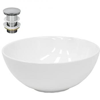 Lavabò Rotondo Lavandaio in Ceramica Bianco Gloss Ø 320 × 135 mm