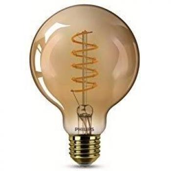 Philips lampadina LED globe E27 G95 4W 1.800K oro