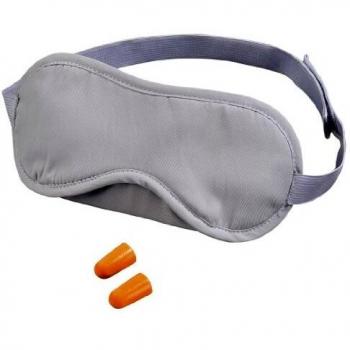 Hama Komfort-Gurten: Gepolsterte Schlafmaske + 2 Ohrstöpsel – Grau