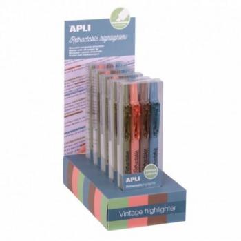 Apli Evidenziatori Retrattili Assortiti Punta Smussata 4mm