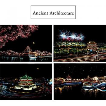 4 Pcs A4 Manual Scraping Art