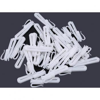 50PCS 7cm Curtain Hanging Hooks, Adjustable White Plastic Rings