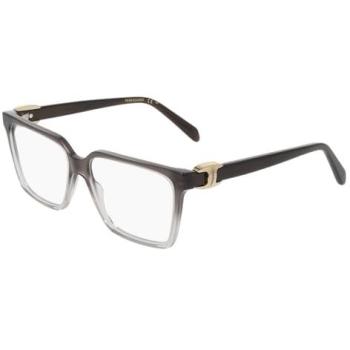 Ferragamo SF3059 Women’s Clear Optical Frames – Grey Squared, Size 56