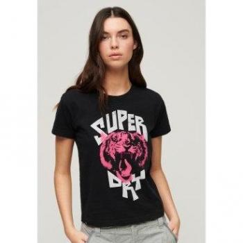 Camiseta Lo-fi Rock de Superdry para mujer en negro (XS), Casual, Algodón, Manga corta