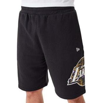 Los Angeles Lakers Team Logo Black/True Purple Men's Sweat Shorts (S)