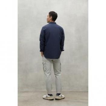 EcoAlf Hombre Camisa Liso Logotipo Manga Extensa