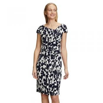 Vera Mont Knielanges Cocktailkleid mit asymmetrischem Ausschnitt, Größe 36