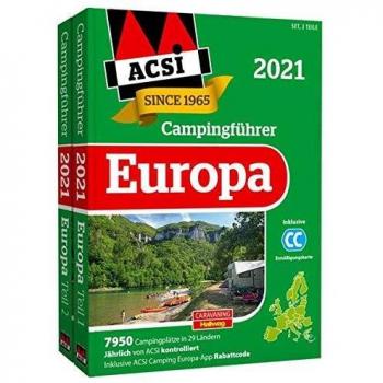 ACSI Internationaler Campingführer Europa 2021: in 2 Bänden inkl. Ermässigungskarte und ACSI Camping Europa-App Rabattcode. (Hallwag Promobil)
