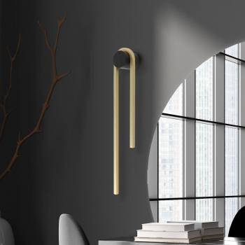 Zambelis 23107 Applique LED, altezza 60 cm, nero/oro