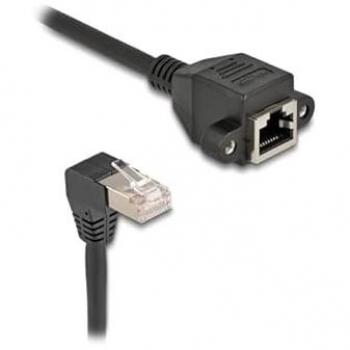 Delock Netzwerk Verlängerungskabel S/FTP RJ45 Stecker 90° gewinkelt (80312)