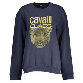 Blue Fleece Round-Neck Sweatshirt for Women – Medium