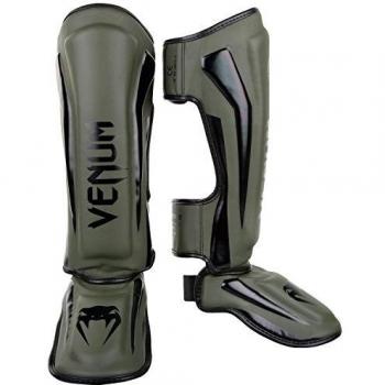 Khaki/Black Venum Elite Shin Guards