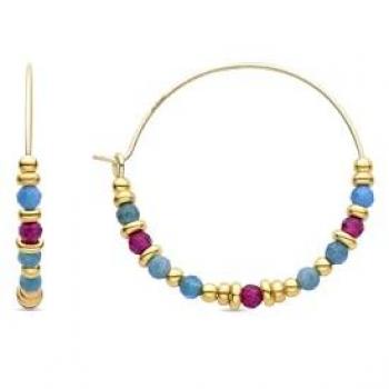 Pendientes de cristal multicolor Luxenter en oro de 18k