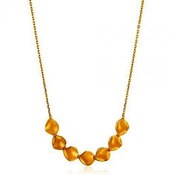 Collier Disques Métal Écrasé Doré Ania Haie 925 Argent Sterling AH-N017-04G