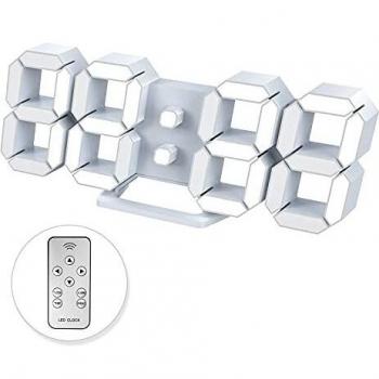 Orologio da parete 3D bianco con datario e ore 12/24