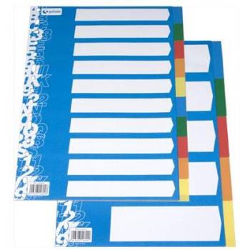 Separador de folios de plástico con 10 posiciones de colores (talla XS)