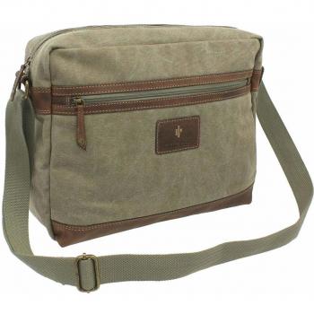 Distressed Cactus Canvas Laptop Tote – Khaki Shade