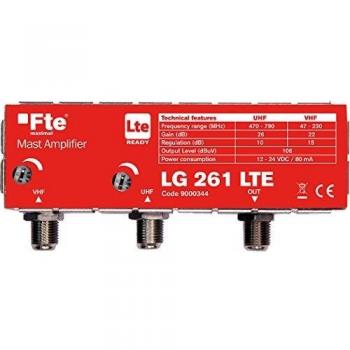 Amplificatore antenna TV digitale terrestre DVBT2 da pala LTE con 2 ingressi VHF/UHF ampliato LG261LTE