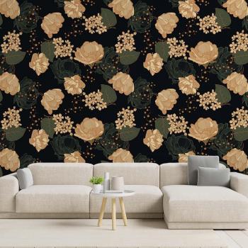Papier Peint Noir Floral HXA Décor 156x270