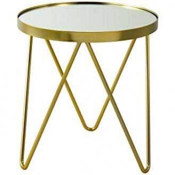 Kayoom Bonnie Gold Silber Beistelltisch – Luxuriöses Spiegelglas