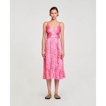 Sandro Midi Dress, Woven Pink, 34