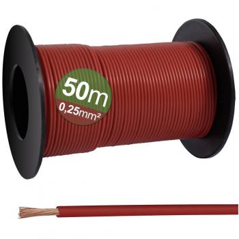Câble individuel 23CW022 0.25 mm² Rouge 50 m