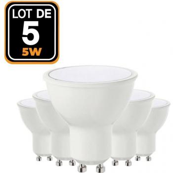5 Ampoules LED GU10 5W