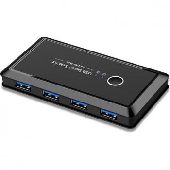 Conmutador USB 3.0 para 2 computadoras y 4 puertos USB