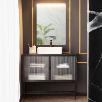 Espejo LED Antivaho Táctil 85x60 cm Jannada con Luz Seleccionable (Cálido-Neutro-Frío)